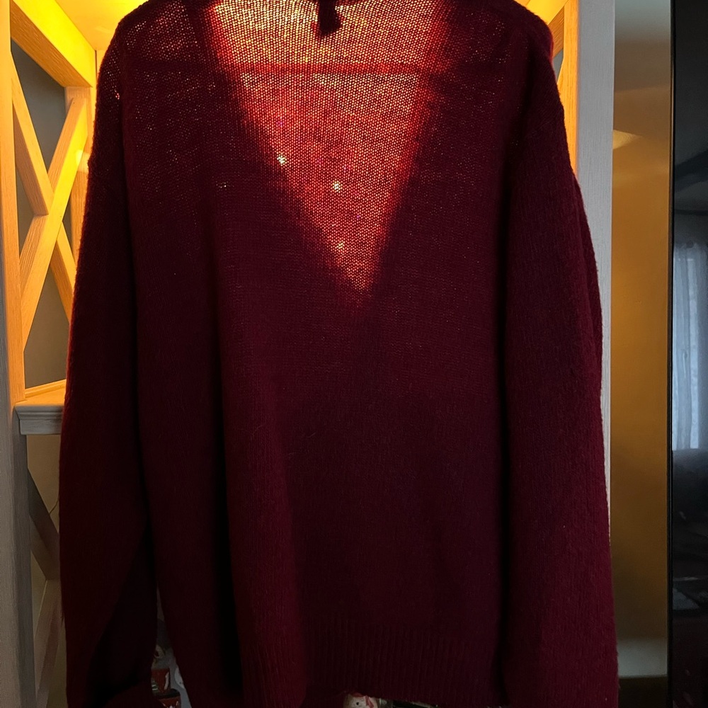 Vintage Cranberry 65%Wool 35% Mohair Cardigan Unisex